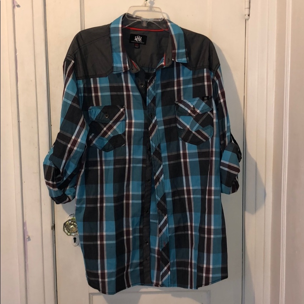 rock & Republic plaid button down